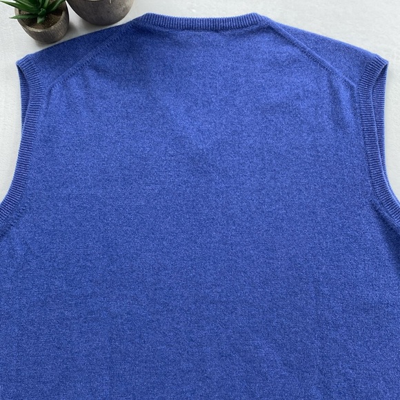 Loro Piana Cashmere Knit V Neck Pullover Sweater Vest (Light Blue) - Picture 6 of 15